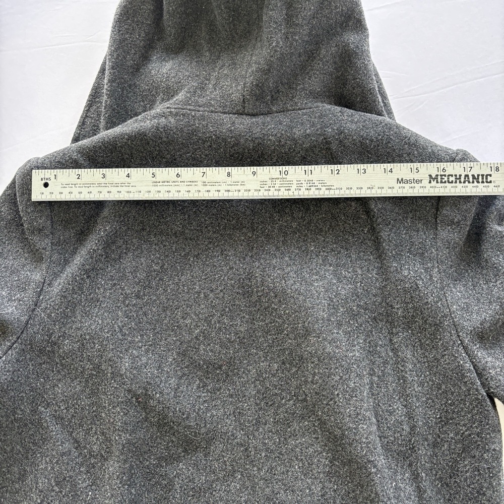 Vintage Mackintosh Vestcoat Wool Hooded Coat Men's Large Gray Red Lined - Picture 9 of 10